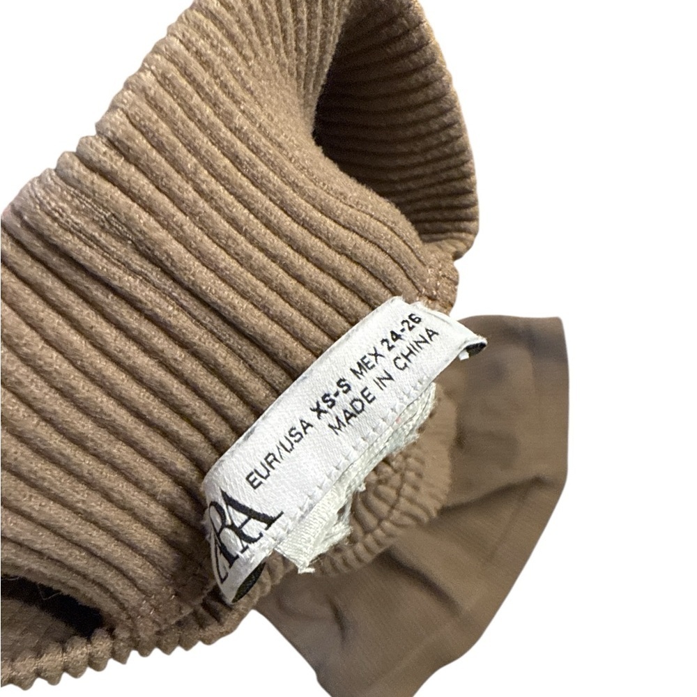 Zara Tan Ribbed Sleeveless Top - Picture 4 of 5